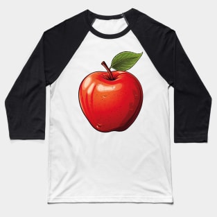 Red Apple Fruit Baseball T-Shirt